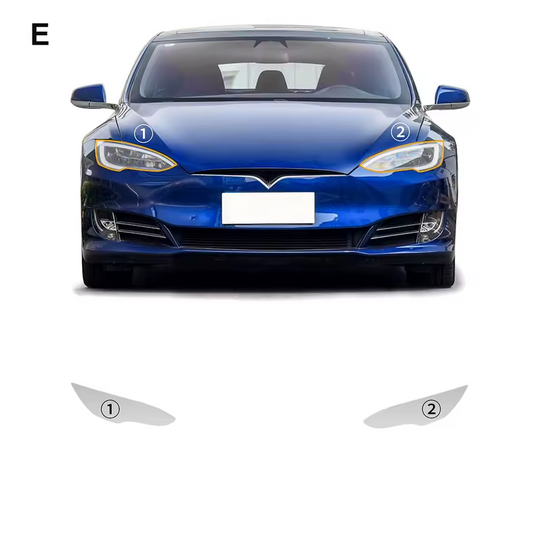 Tesla Model S Formatki 2016-2020 Folia Ochronna PPF na lampy Przezroczysta