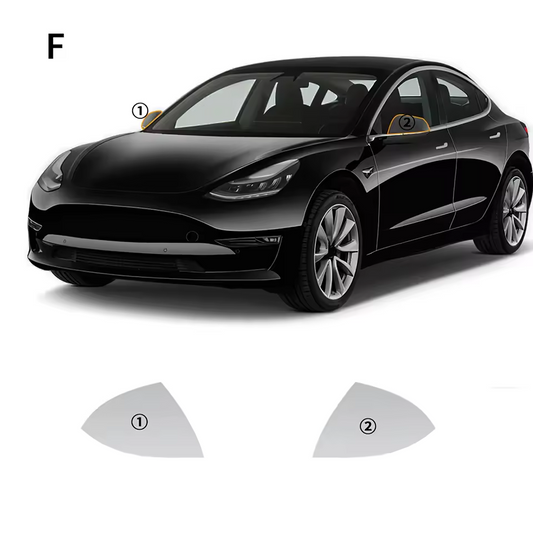 Tesla Model 3 Formatki 2020-2023 Folia Ochronna PPF na LUSTERKA  (1)