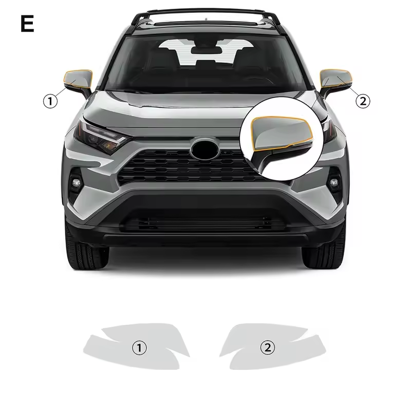 TOYOTA RAV4 Formatki 2019-2025 Folia Ochronna PPF na LUSTERKA