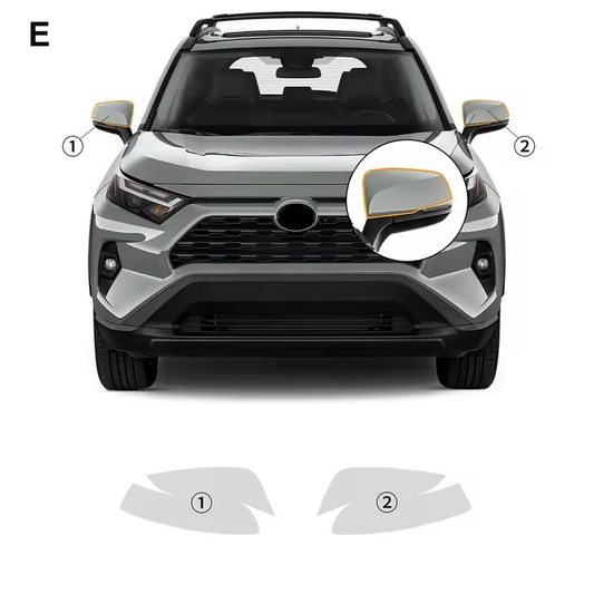 TOYOTA RAV4 Formatki 2019-2025 Folia Ochronna PPF na LUSTERKA