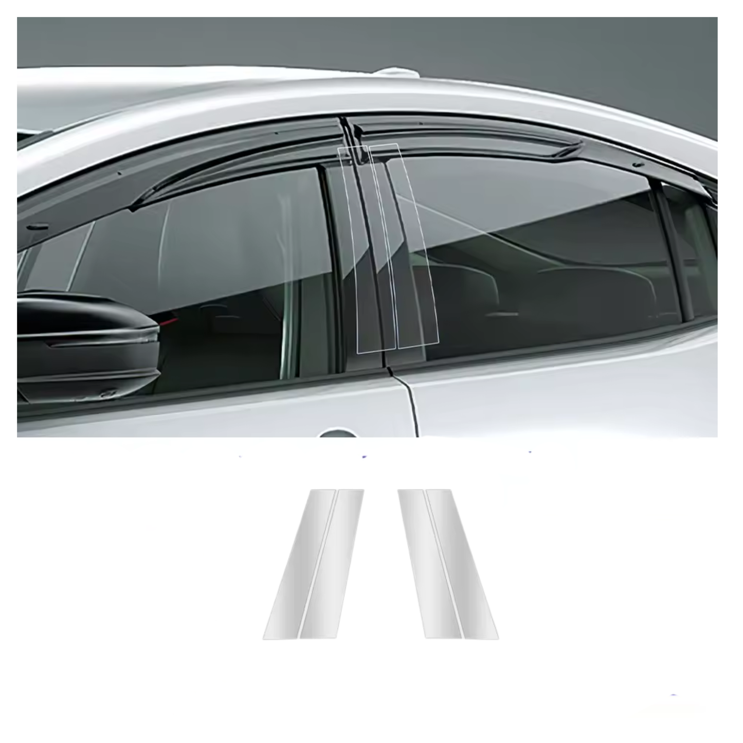 TOYOTA PRIUS Formatki od 2023 Folia Ochronna PPF na SŁUPKI B PIANO BLACK