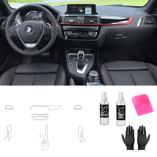 BMW 1 2017  FOLIA PPF DO WNĘTRZA PIANO BLACK EKRANY ZESTAW