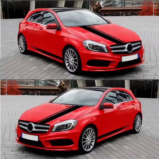 5szt NAKLEJKI PASY TUNINGOWE NA BOK AUTA ,MASKE,LUSTERKA UNIWERSALNE TUNING