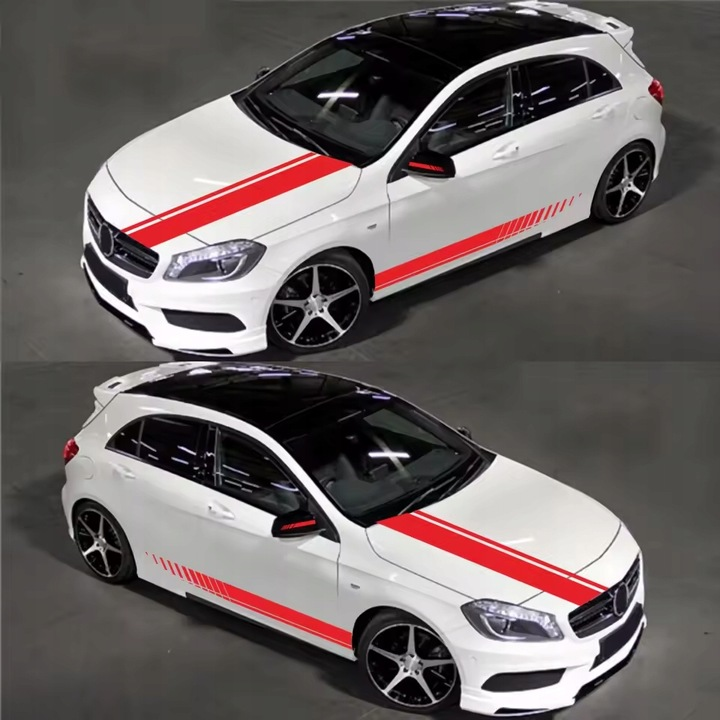 5szt NAKLEJKI PASY TUNINGOWE NA BOK AUTA ,MASKE,LUSTERKA UNIWERSALNE TUNING
