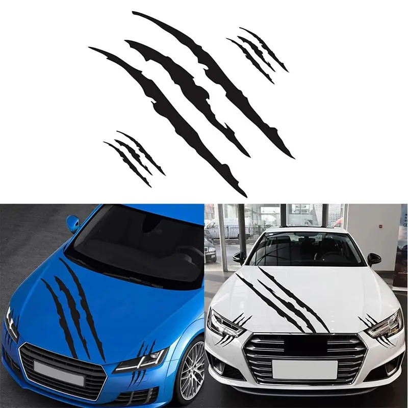 3 SZTUKI PAZURY MONSTER DUŻA NAKLEJKA NA AUTO MASKE LAMPY KOLORY DO WYBORU
