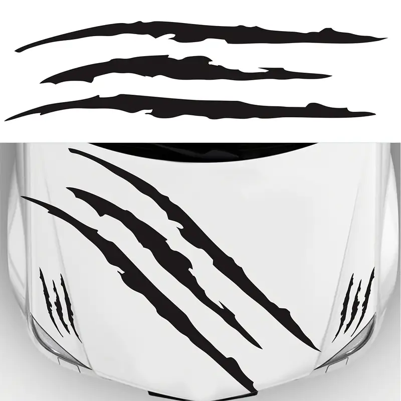 3 SZTUKI PAZURY MONSTER DUŻA NAKLEJKA NA AUTO MASKE LAMPY KOLORY DO WYBORU