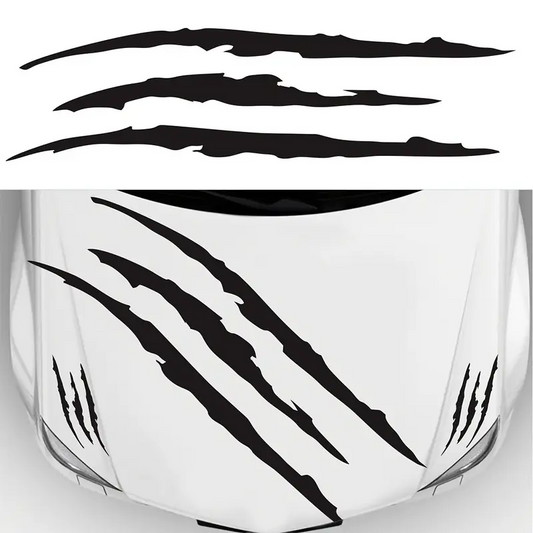 3 SZTUKI PAZURY MONSTER DUŻA NAKLEJKA NA AUTO MASKE LAMPY KOLORY DO WYBORU