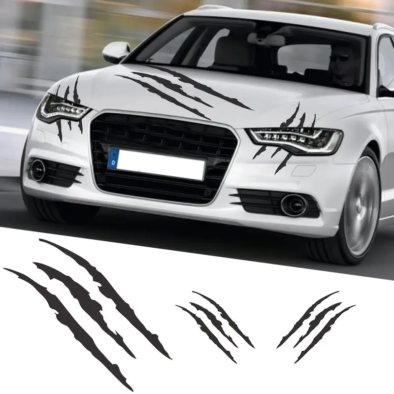 3 SZTUKI PAZURY MONSTER DUŻA NAKLEJKA NA AUTO MASKE LAMPY KOLORY DO WYBORU