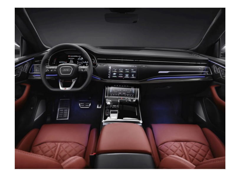 Folia ochronna PPF do wnętrza Audi Q8 (2019) S-line  – formatki (zestaw)