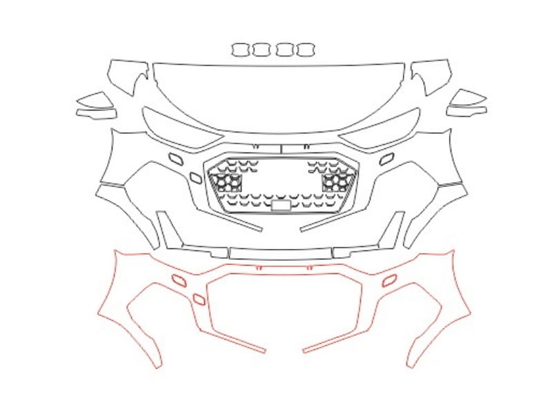 Formatki PPF do karoserii Toyota Camry (2017) – zestaw