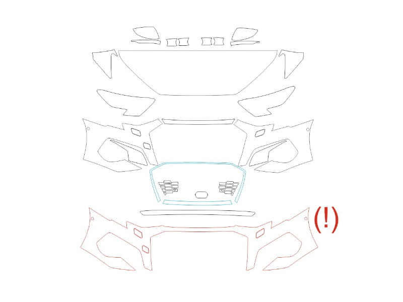 Formatki PPF do karoserii Toyota Camry (2021) TRD – zestaw