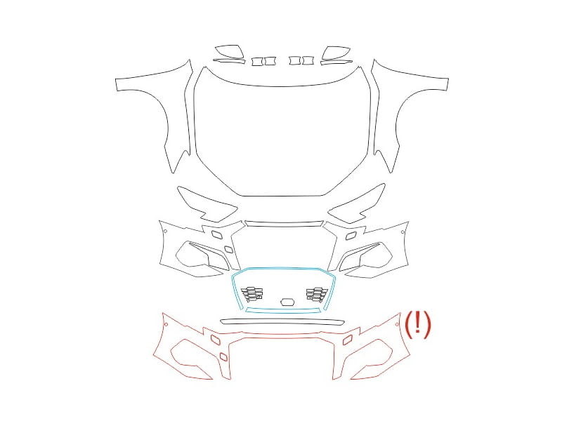 Formatki PPF do karoserii Toyota Camry (2021) TRD – zestaw