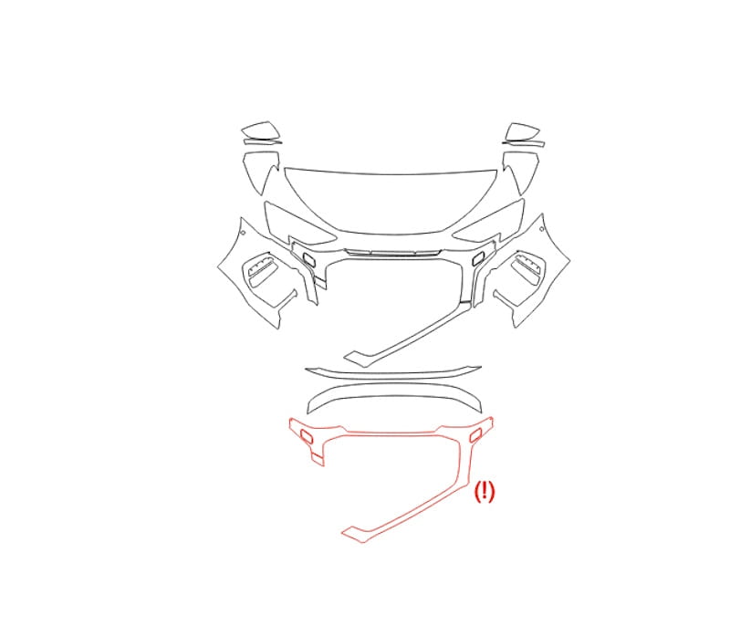 Formatki PPF do karoserii Toyota Camry (2024) XSE – zestaw