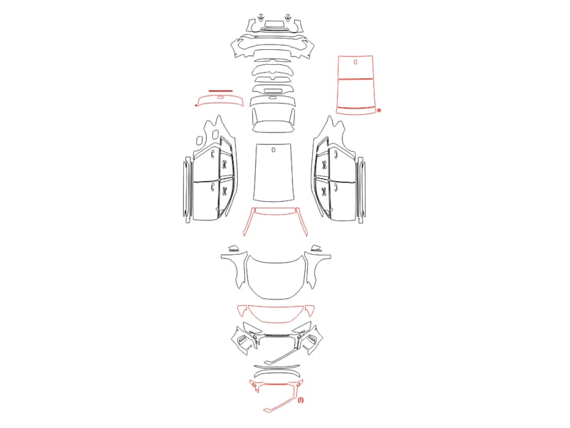 Formatki PPF do karoserii Toyota Camry (2024) XSE – zestaw