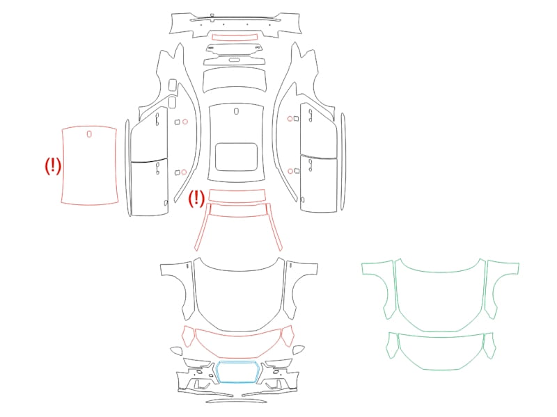 Formatki PPF do karoserii Toyota Corolla (2022) Hybrid – zestaw