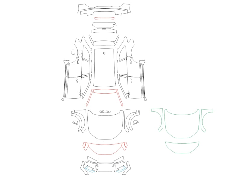 Formatki PPF do karoserii Toyota Corolla (2023) XSE – zestaw