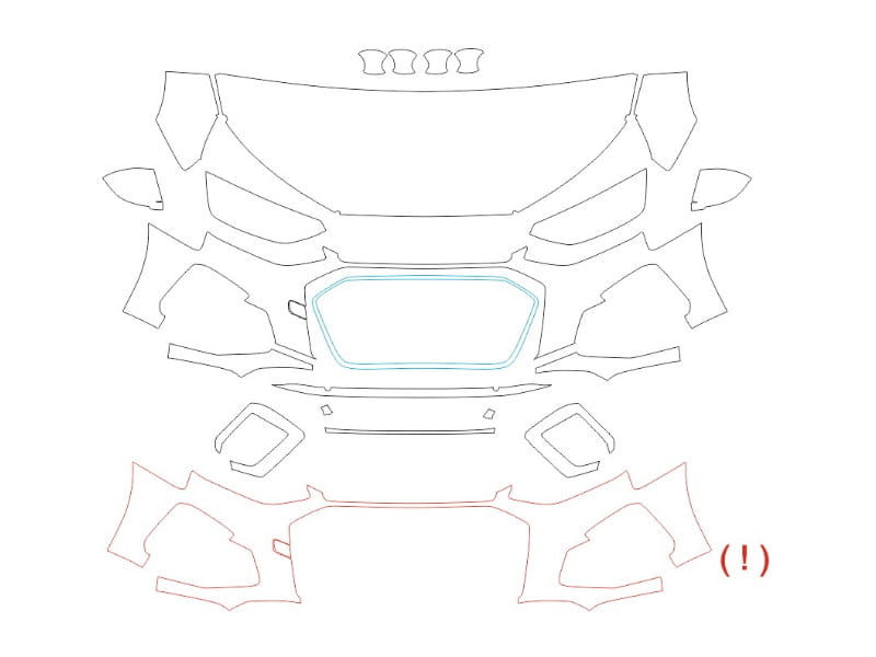 Formatki PPF do karoserii Toyota Corolla (2025) GR – zestaw