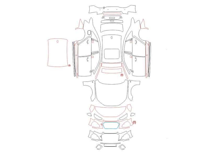 Formatki PPF do karoserii Toyota Corolla (2025) GR – zestaw