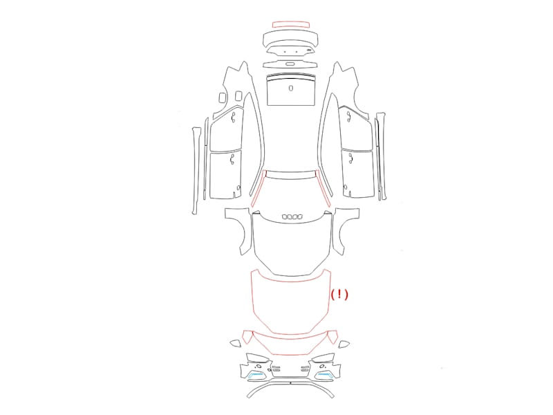 Formatki PPF do karoserii Toyota Corolla Cross (2026) – zestaw
