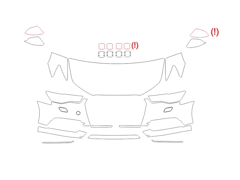 Formatki PPF do karoserii Toyota Granvia (2019) – zestaw