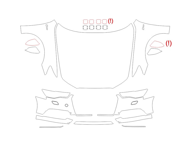 Formatki PPF do karoserii Toyota Granvia (2019) – zestaw