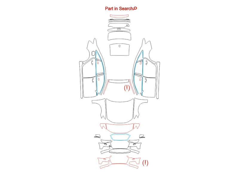 Formatki PPF do karoserii Toyota GT 86 (2012) – zestaw