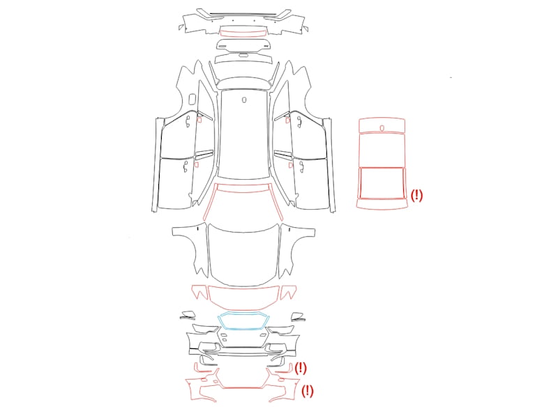 Formatki PPF do karoserii Toyota Harrier (2023) – zestaw