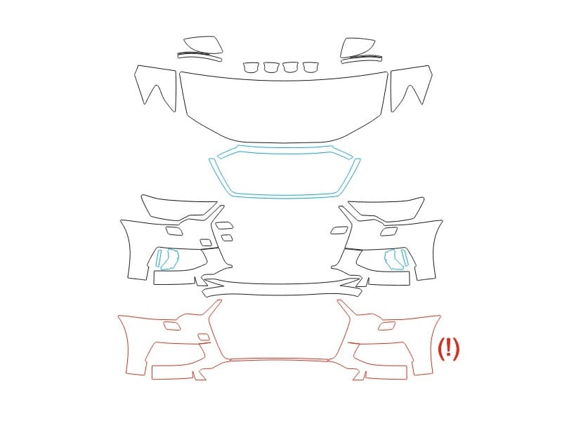 Formatki PPF do karoserii Toyota Highlander (2020) – zestaw