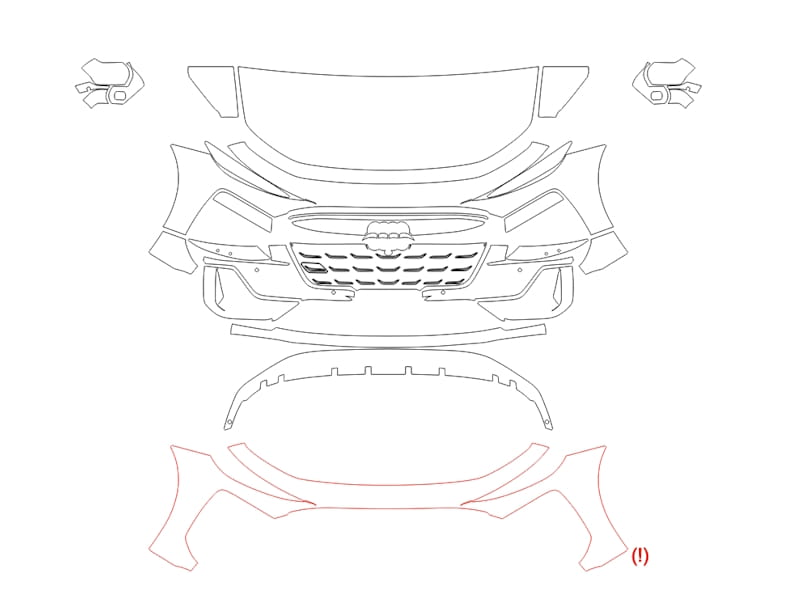 Formatki PPF do karoserii Toyota Hilux (2022) GLXS RS5 – zestaw