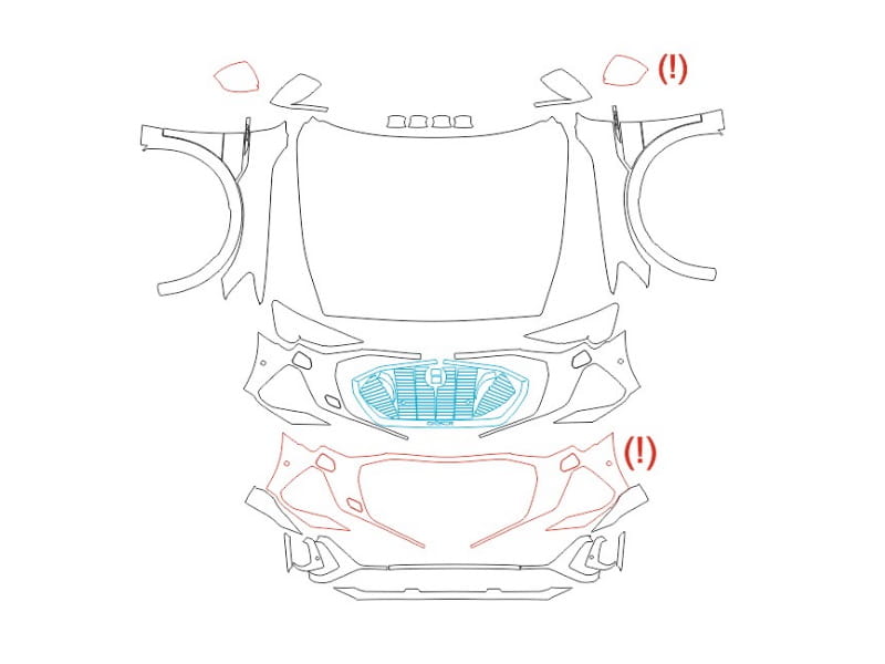 Formatki PPF do karoserii Toyota Land Cruiser 300 70th Anniversary (2021) – zestaw