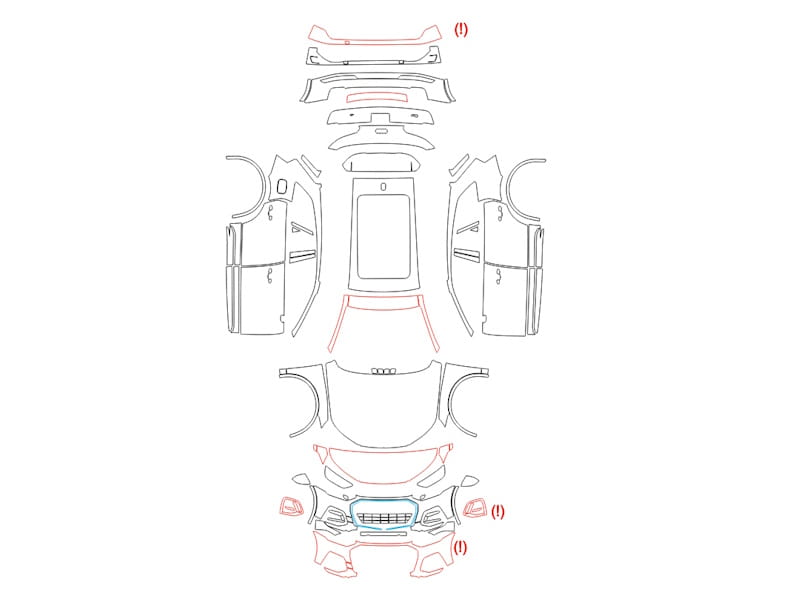 Formatki PPF do karoserii Toyota Sequoia (2017) Limited – zestaw