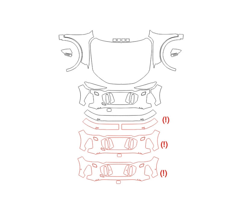 Formatki PPF do karoserii Toyota Sequoia (2023) SR – zestaw