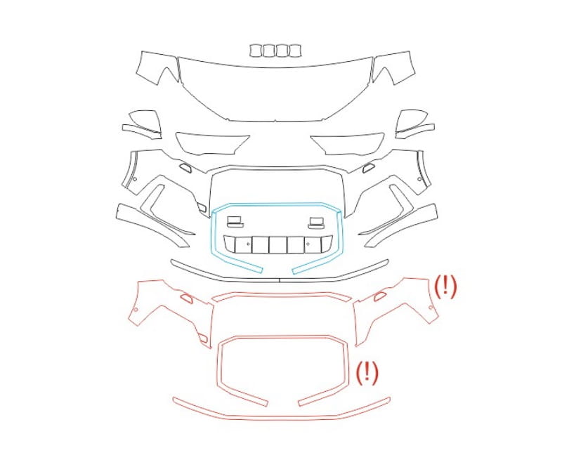 Formatki PPF do karoserii Toyota Urban Cruiser (2023) – zestaw