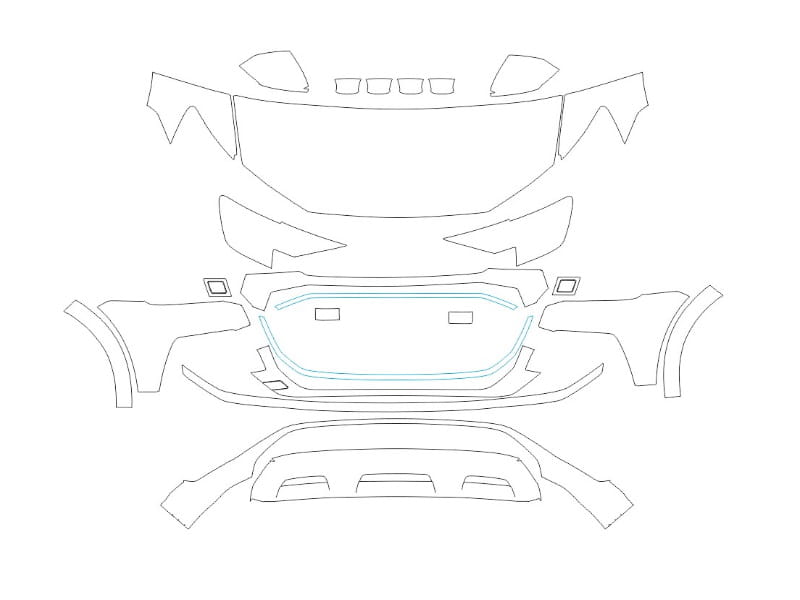 Formatki PPF do karoserii Toyota Veloz (2022) – zestaw