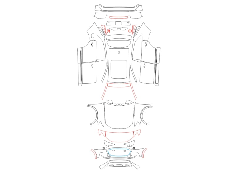 Formatki PPF do karoserii Toyota Veloz (2022) – zestaw