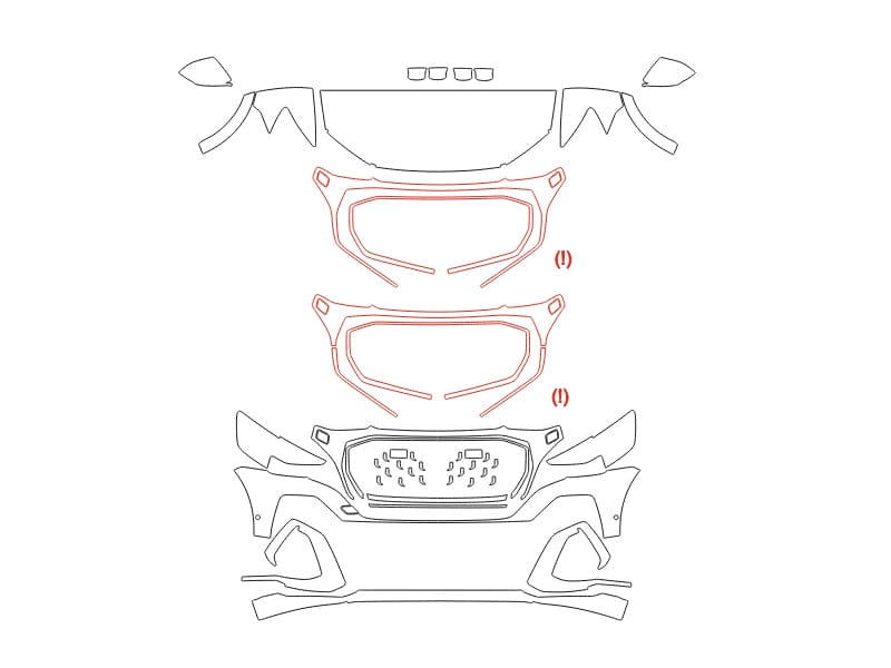 Formatki PPF do karoserii Toyota Wildlander (2020) – zestaw