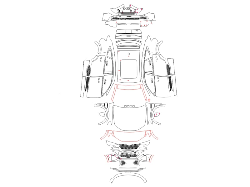 Formatki PPF do karoserii Toyota Yaris (2022) L (china) – zestaw