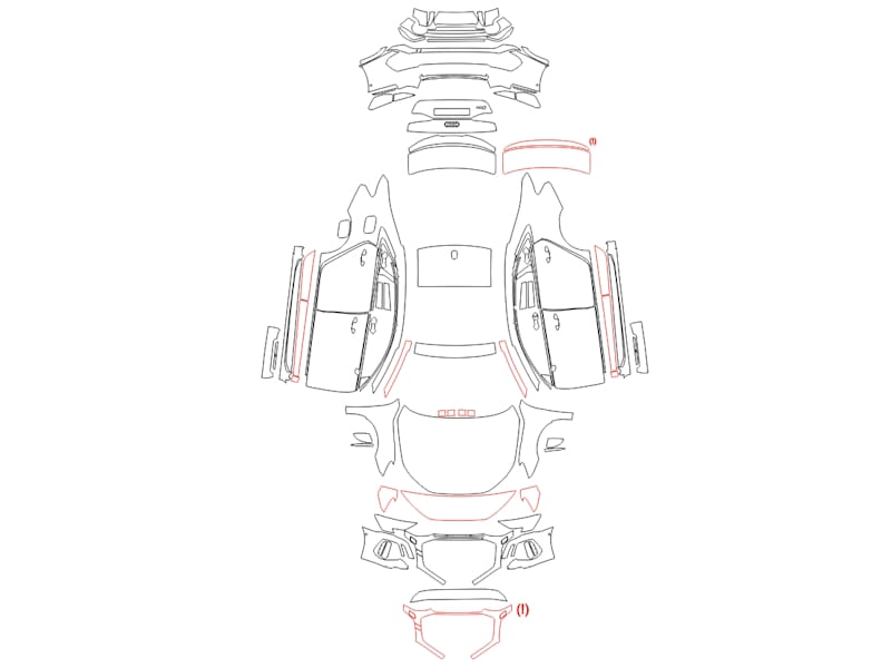 Formatki PPF do karoserii Volkswagen Arteon (2017) R-Line – zestaw