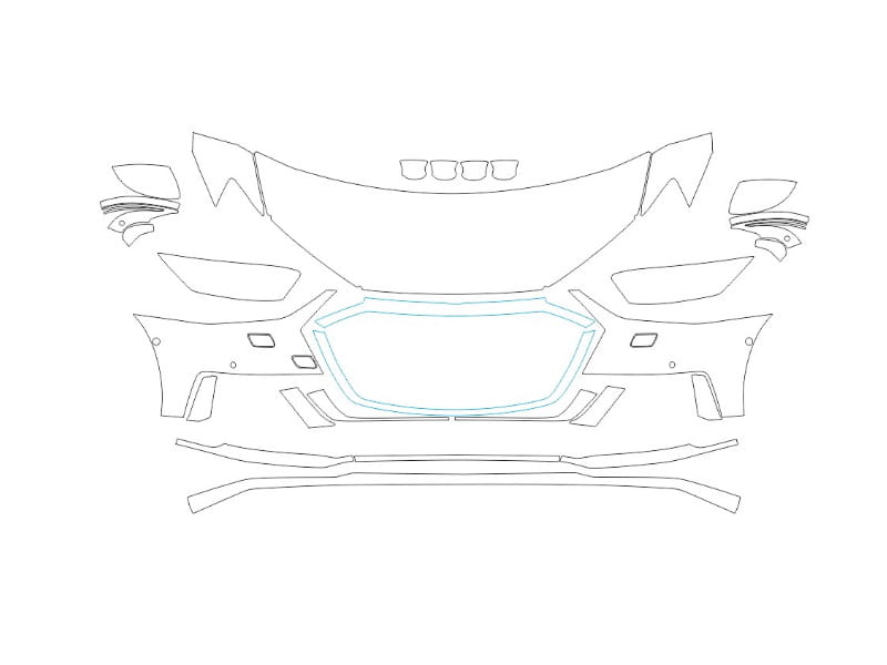 Formatki PPF do karoserii Volkswagen Golf (2013) – zestaw