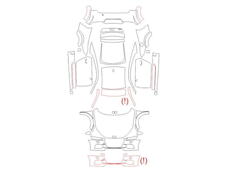Formatki PPF do karoserii Volkswagen Golf (2018) R-Line – zestaw