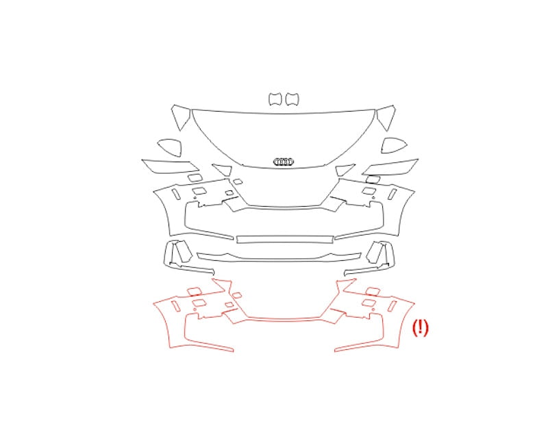 Formatki PPF do karoserii Volkswagen Golf (2021) R-Line – zestaw