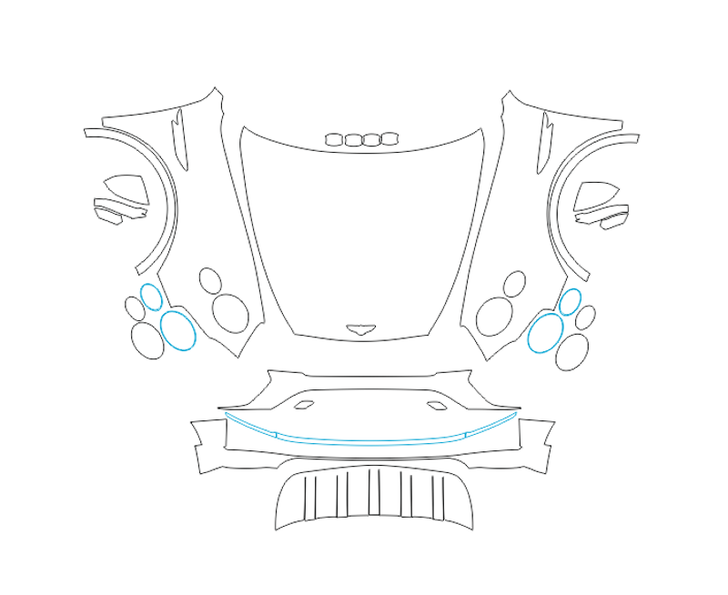 Formatki PPF do karoserii Volkswagen Jetta (2010) – zestaw