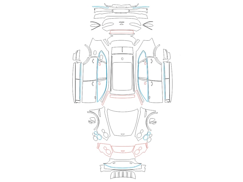 Formatki PPF do karoserii Volkswagen Jetta (2010) – zestaw