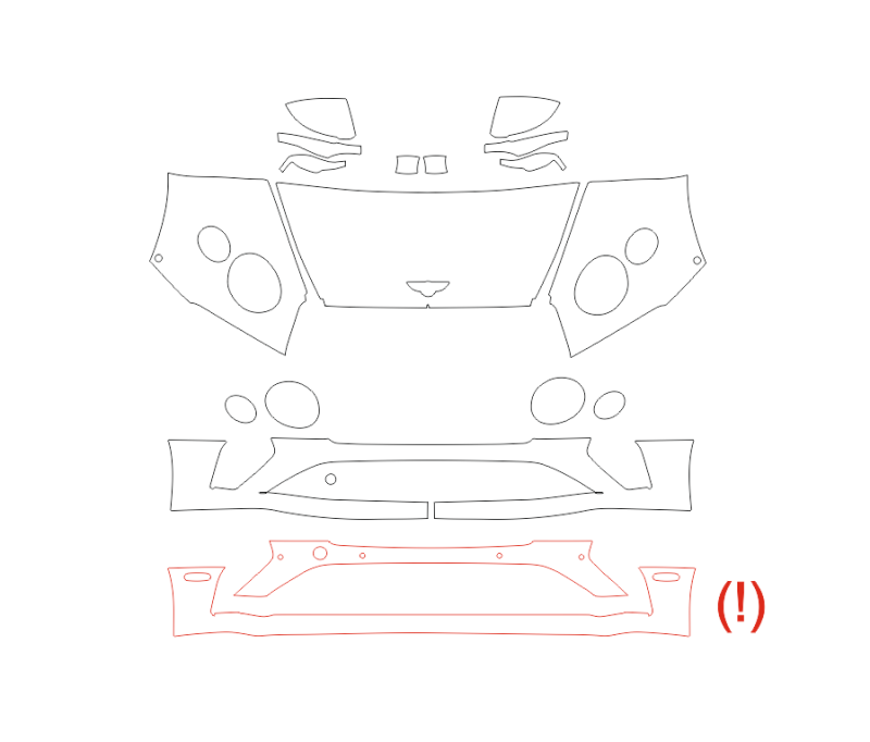 Formatki PPF do karoserii Volkswagen Lamando (2026) L – zestaw