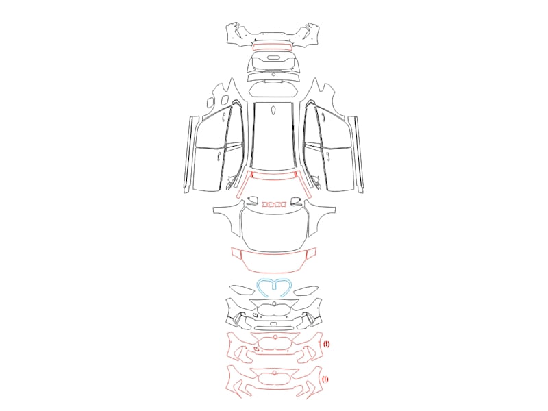 Formatki PPF do karoserii Volkswagen Passat (2024) China – zestaw