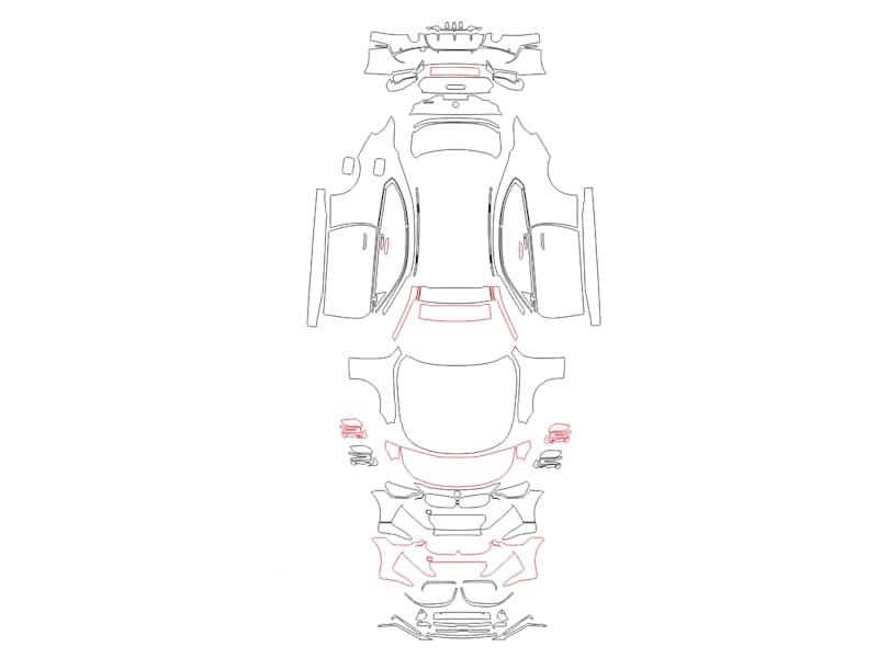 Formatki PPF do karoserii Volkswagen T-Cross (2021) china – zestaw