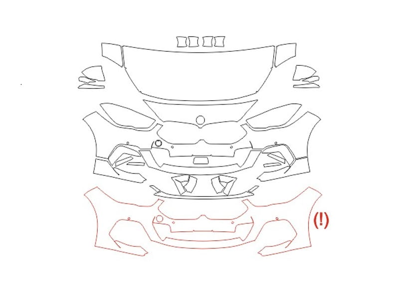 Formatki PPF do karoserii Volkswagen T-Cross (2023) R-Line – zestaw
