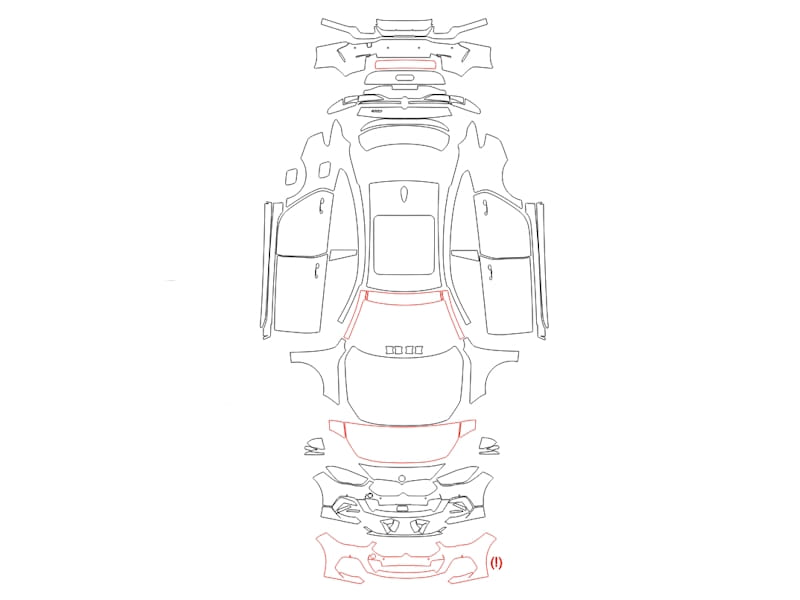 Formatki PPF do karoserii Volkswagen T-Cross (2023) R-Line – zestaw