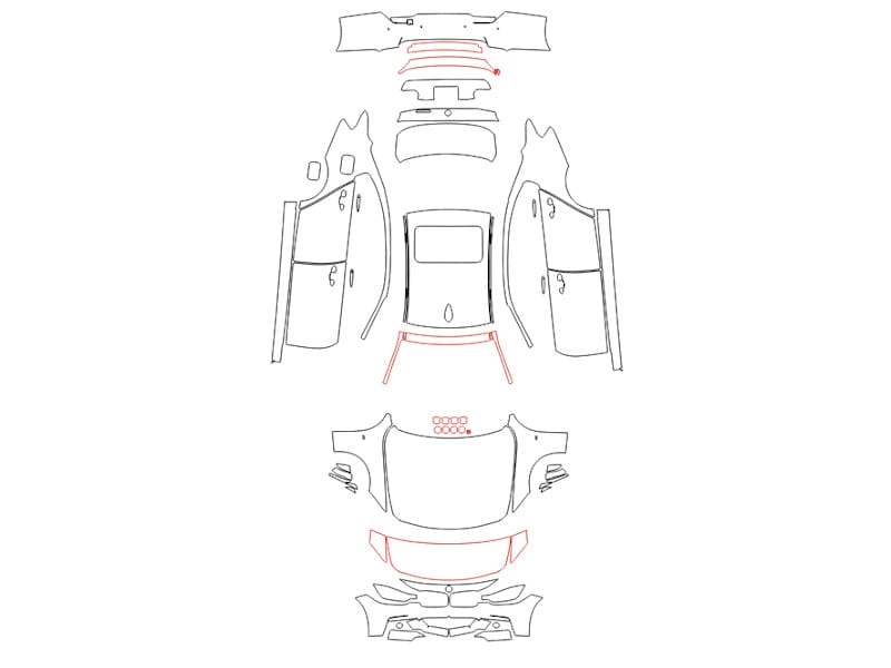 Formatki PPF do karoserii Volkswagen T-Roc (2021) R – zestaw
