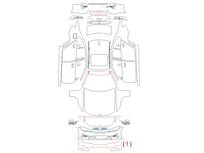 Formatki PPF do karoserii Volkswagen T6 (2019) California – zestaw